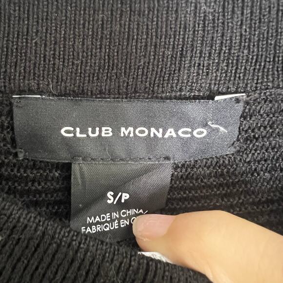 Club Monaco Womens Wool Blend Knit Crew Neck Sweater Sz S Black - Picture 6 of 10